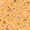 Fabric P & B Textiles Orange Halloween Mini Motifs Little Darlings Halloween by the Quarter Yard 6187-O